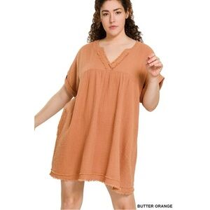Zenana Outfitters Butter Orange Dress